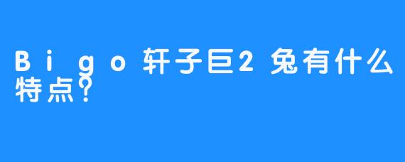 Bigo轩子巨2兔有什么特点？