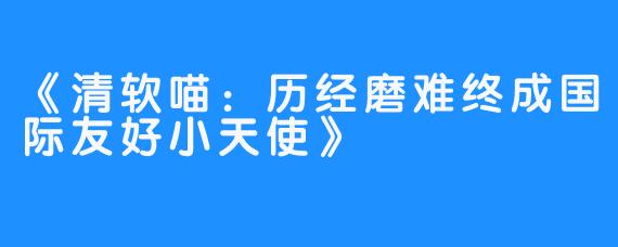 《清软喵:历经磨难终成国际友好小天使》