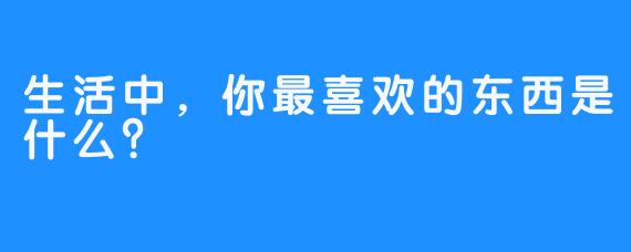 生活中，你最喜欢的东西是什么？