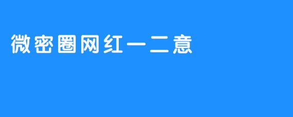 微密圈网红一二意