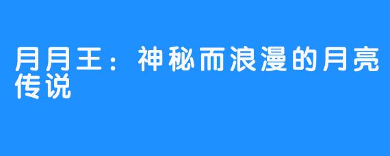 月月王:神秘而浪漫的月亮传说