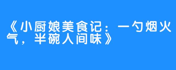 《小厨娘美食记:一勺烟火气,半碗人间味》