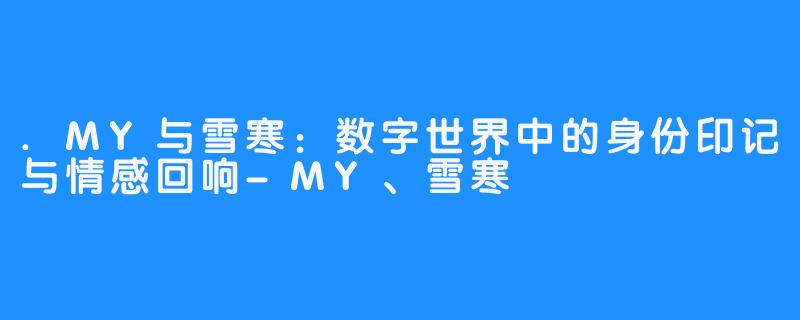 .MY与雪寒:数字世界中的身份印记与情感回响-MY、雪寒