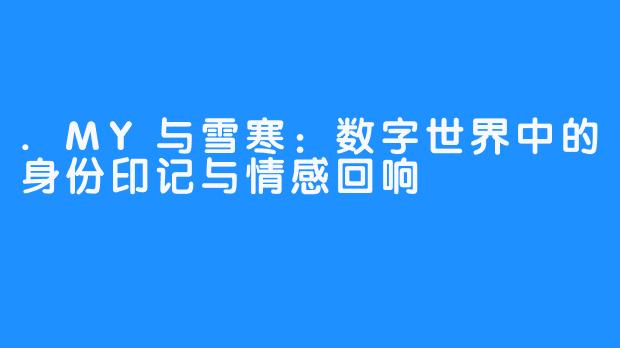 .MY与雪寒:数字世界中的身份印记与情感回响