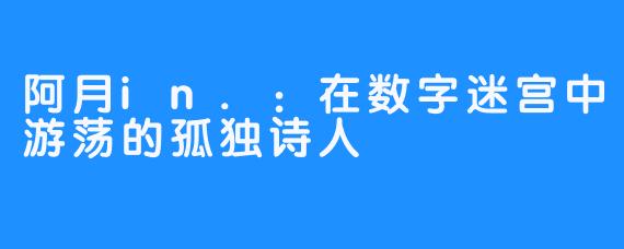 阿月in.：在数字迷宫中游荡的孤独诗人